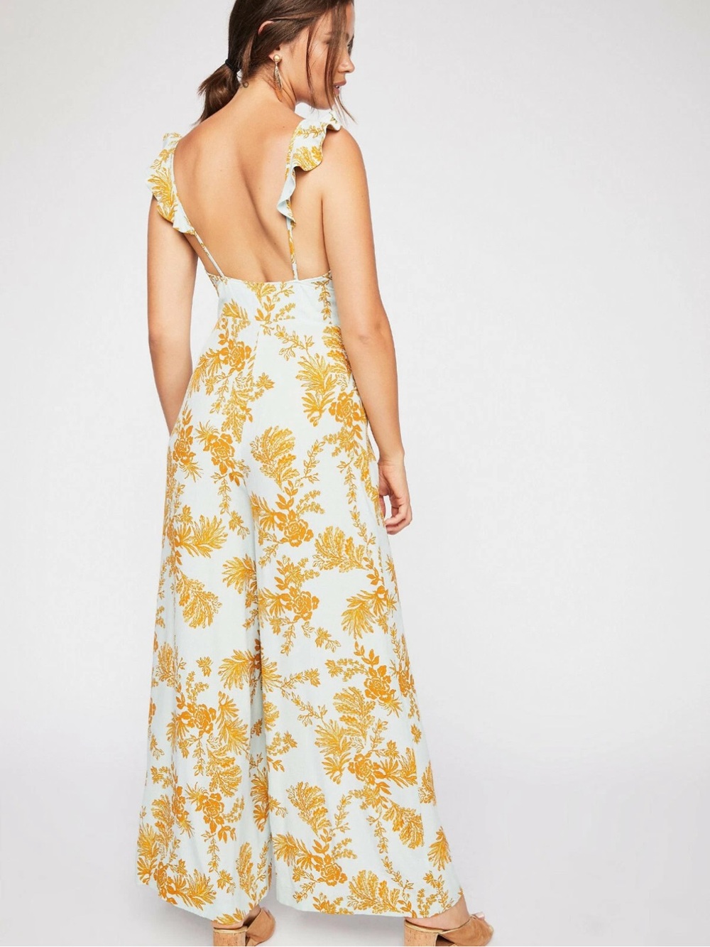 Free People Be The One Boho Floral Print Wide Leg Jumpsuit - Picture 2 of 11